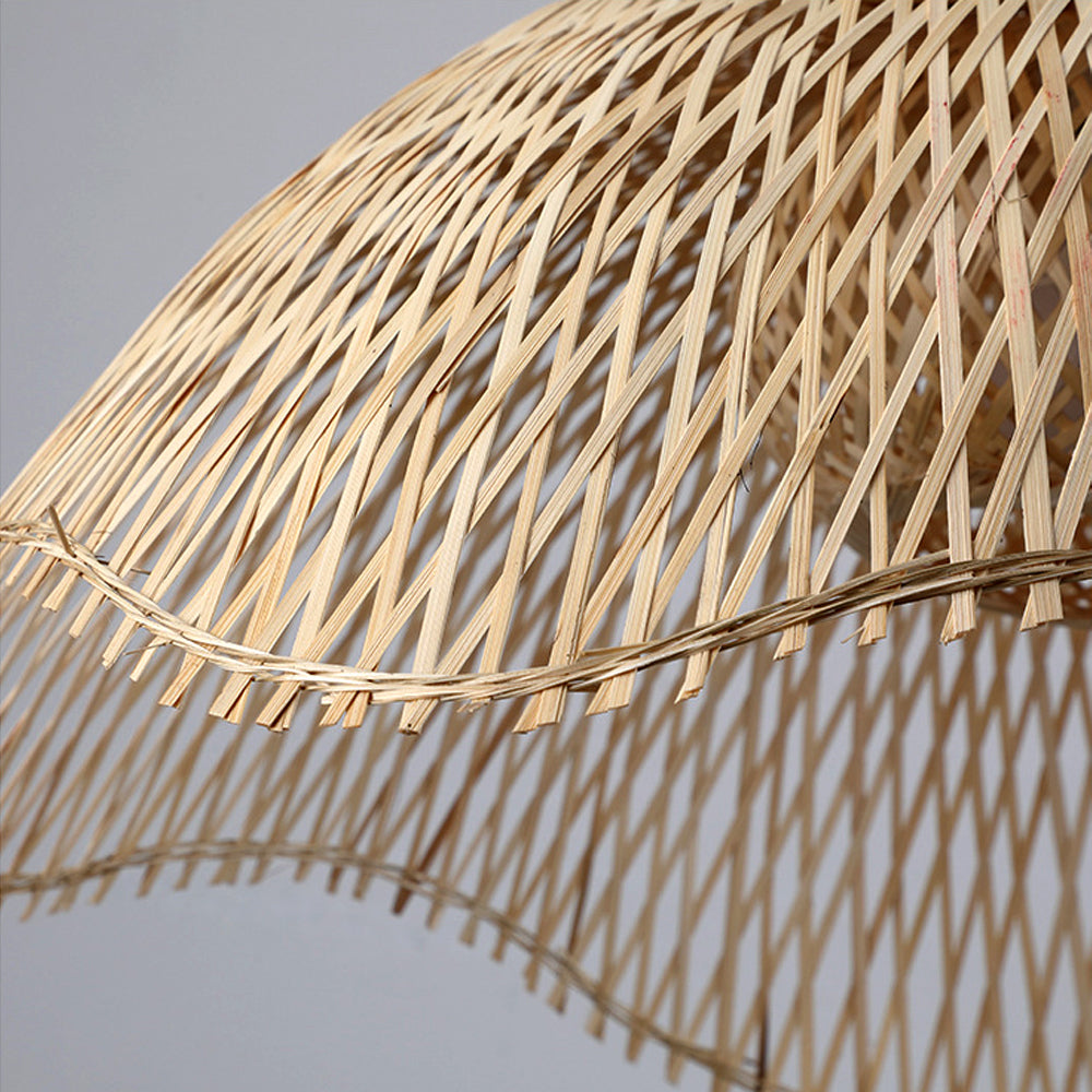 Handwoven Bamboo Pendant Light Chandelier, Chinese Style Basket Lamp Shade